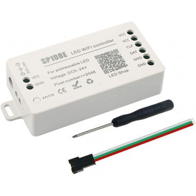 SP108E WiFi Based Addressable LED strip Driver 2048 Pixels 5-24V Operation