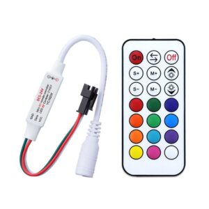 LED Pixel RGB Controller RF21Keys Remote Mini Controller JM-HC-21KEY DC5-24V 2048 Points Full Color LED Controller